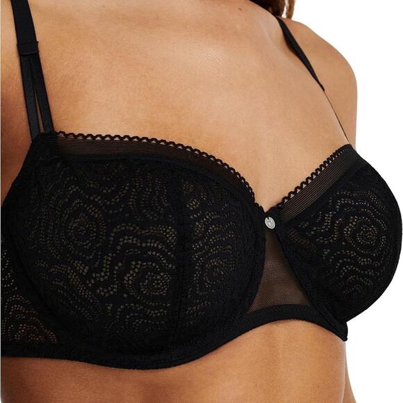 NWT Chantelle C Jolie Lace Demi Underwire Bra Black 34F - Picture 3 of 11